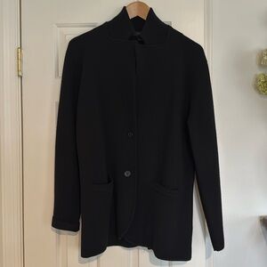 J Crew Sweater Jacket in Black Size Medium
